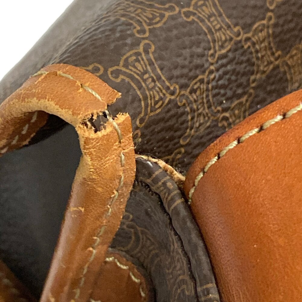 Celine Macadam Shoulder Bag Dark Brown PVC Leather - Picture 11 of 12